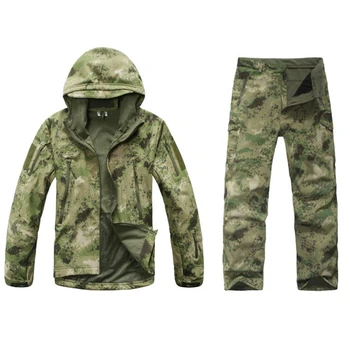 

Military Jacket Men Softshell Waterproof Tactical Jackets + Pants Autumn Winter Camouflage Windproof Windbreaker Coat Suit