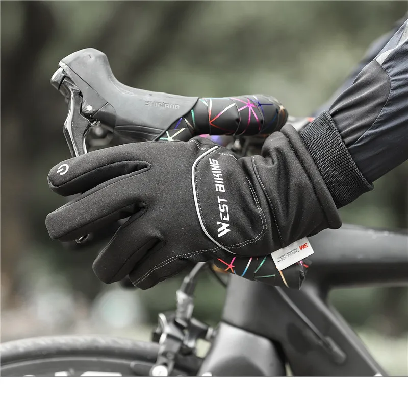 WEST ขี่จักรยานกีฬาขี่จักรยานถุงมือ Touch Screen ผู้ชายผู้หญิง MTB จักรยานถุงมือวิ่งออกกำลังกายฟิตเนสขี่ถุงมือรถจักรยานยนต์ถุงมือ