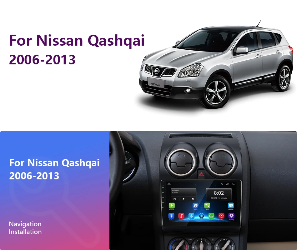 " 2 Din 2G+ 32G Android автомобильное радио gps навигация Авто аудио стерео HiFi плеер для Nissan Qashqai 2006-2013 FM/AM с рамкой