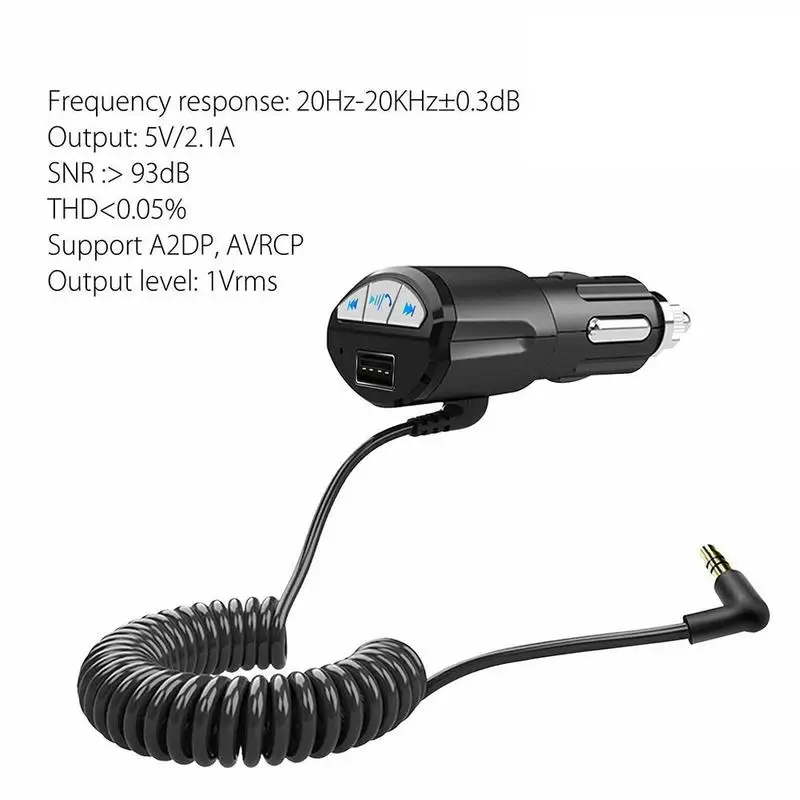 Автомобильный Bluetooth аудио приемник громкой связи A2DP AVRCP Bluetooth Aux стерео музыкальный приемник адаптер автомобильный аудио адаптер