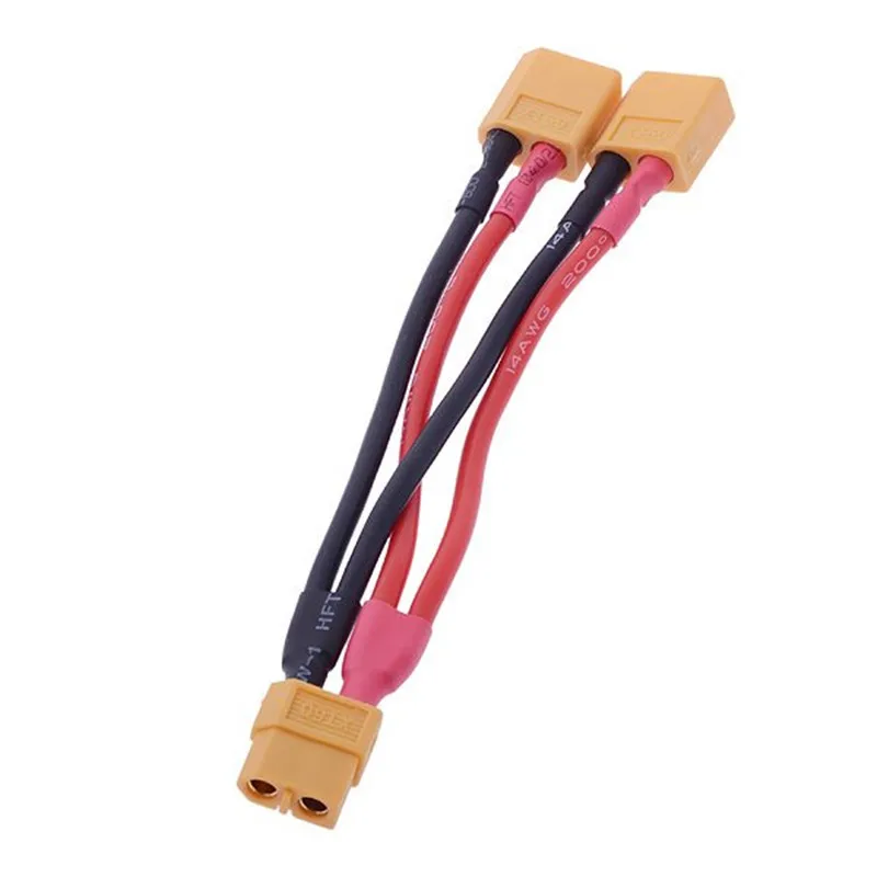 1pcs Xt60 Parallel Battery Connector Cable Dual Extension Y Splitter Silicone Wire