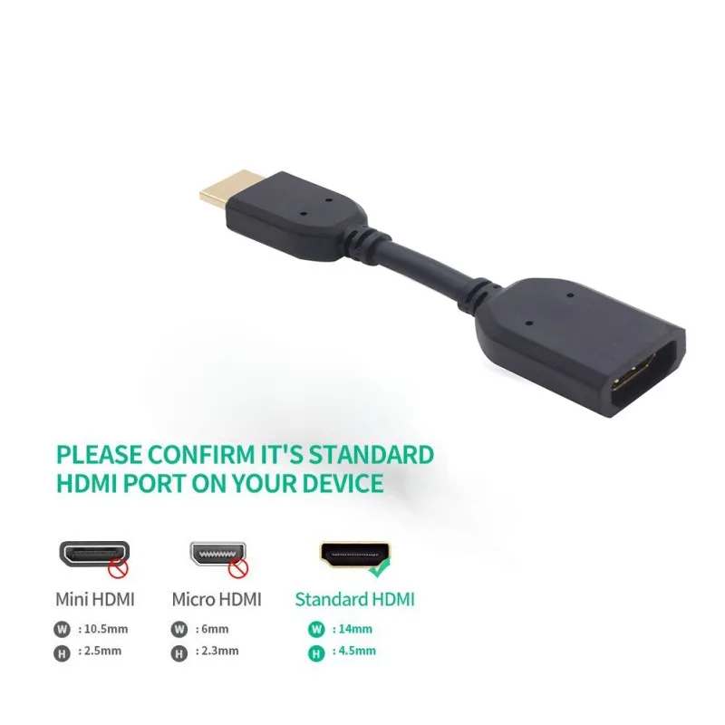 10 см удлинитель аудио видео адаптер кабель для HDMI Портативный позолоченный