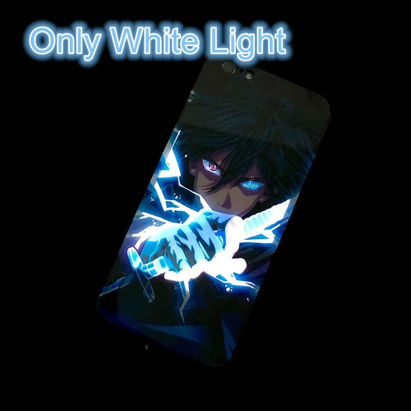 

Naruto Sasuke Case For iPhone 8 7 6 6S Plus XS LED Call Light Cases Tempered Glass Coque Flash Cover For iPhone XR XS MAX Funda