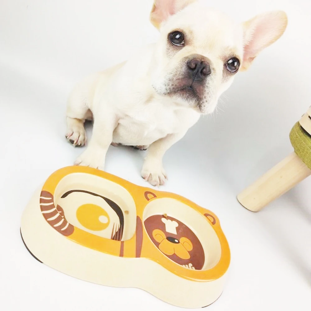

Bamboo Fiber Dog Face Bowl Non-Slip Cat Dish Pets Feeding Container Chow Water Bowls for Cats Food Feeder Pet Bowl for Dogs Head