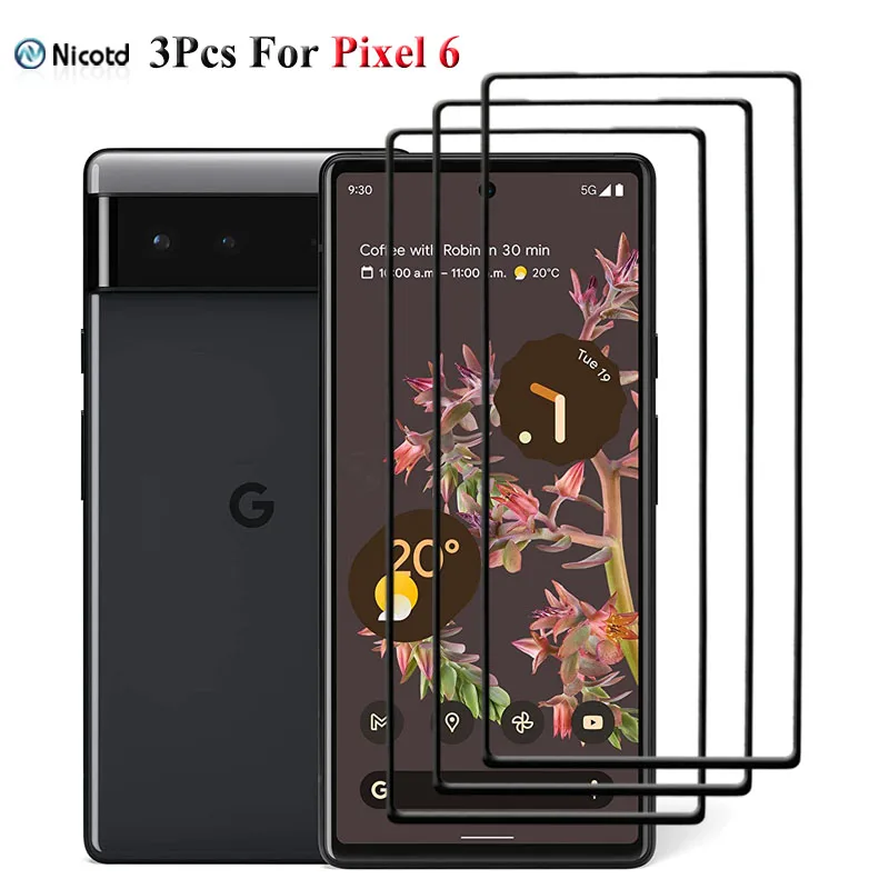 

3Pcs/Lot Full Cover Protective Glass For Google Pixel 6 GB7N6 G9S9B16 High-Alumina Screen Protector For Google Pixel 6 9H Glass