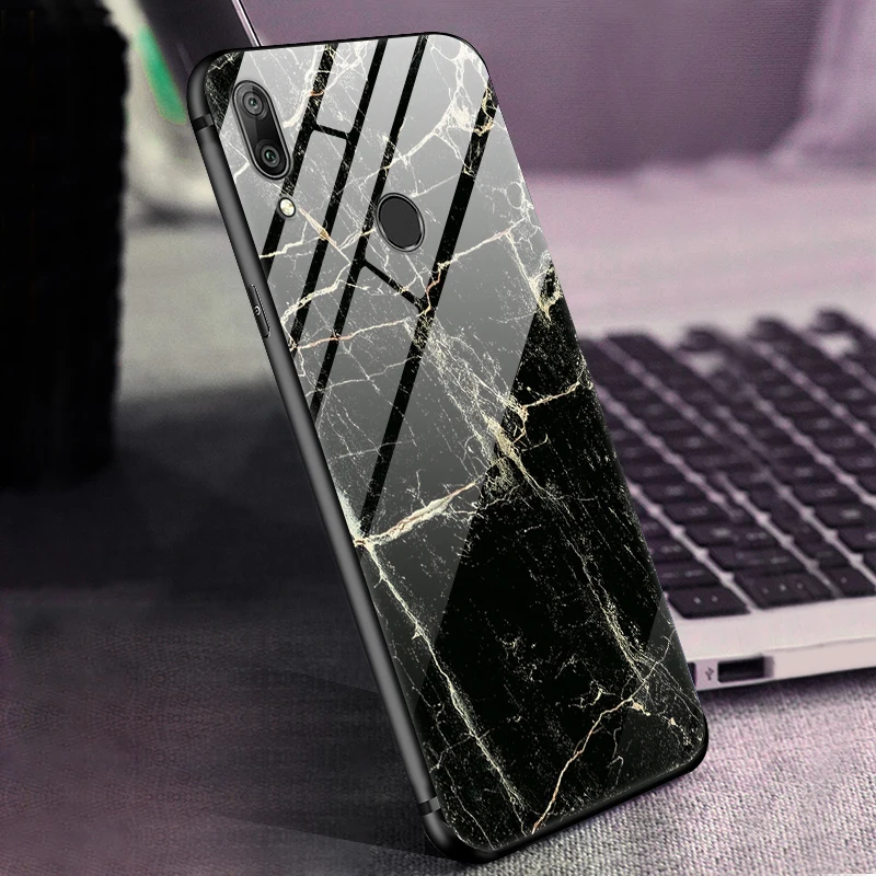 Для huawei Y7 чехол из закаленного стекла с принтом для задней крышки, Твердый Чехол для Coque huawei Y7 чехол для телефона fundas Y 7 Capa