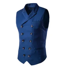 Весна shen shi kuan двубортный мужской повседневный жилет с воротником 9273