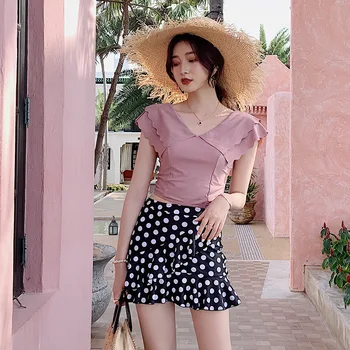 

Swimsuits Woman Swimwear Women Tankini Women's Swimsuit 2020 Deuce Two Piece Bikini New Set For Push Uping Geometric Polyester