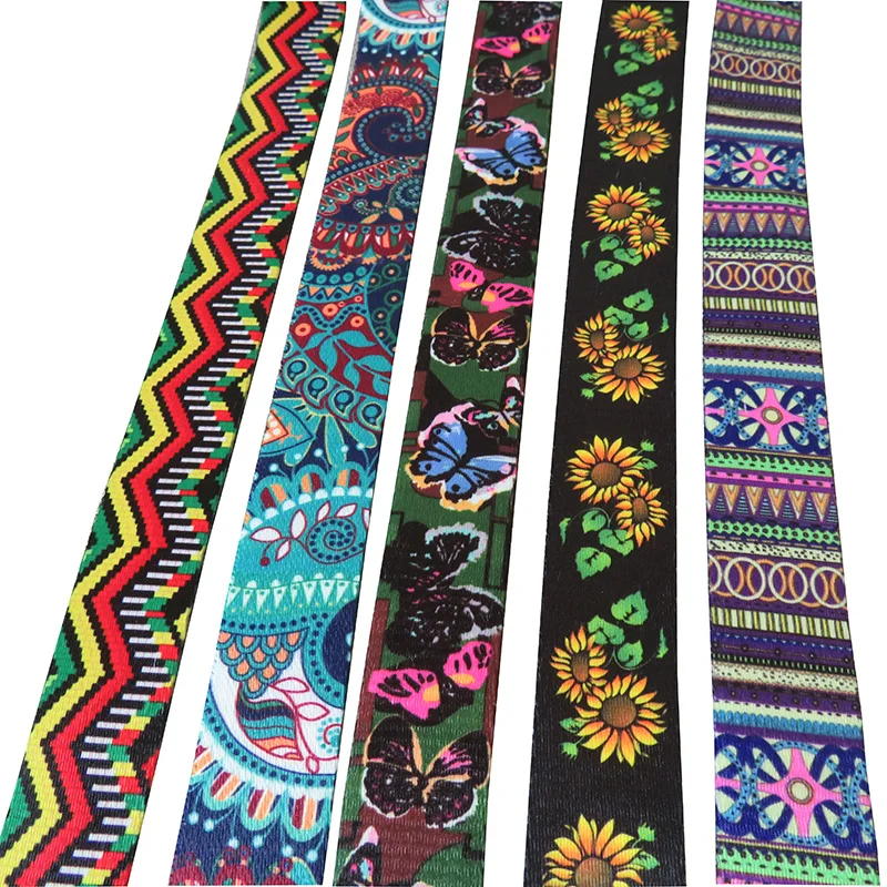 

50Yards/Lot Width 25mm Ethnic Printed Webbing Ribbons Luggage Belt Straps Dog Collar Leash Rope Harness Backpack Bag Accessory