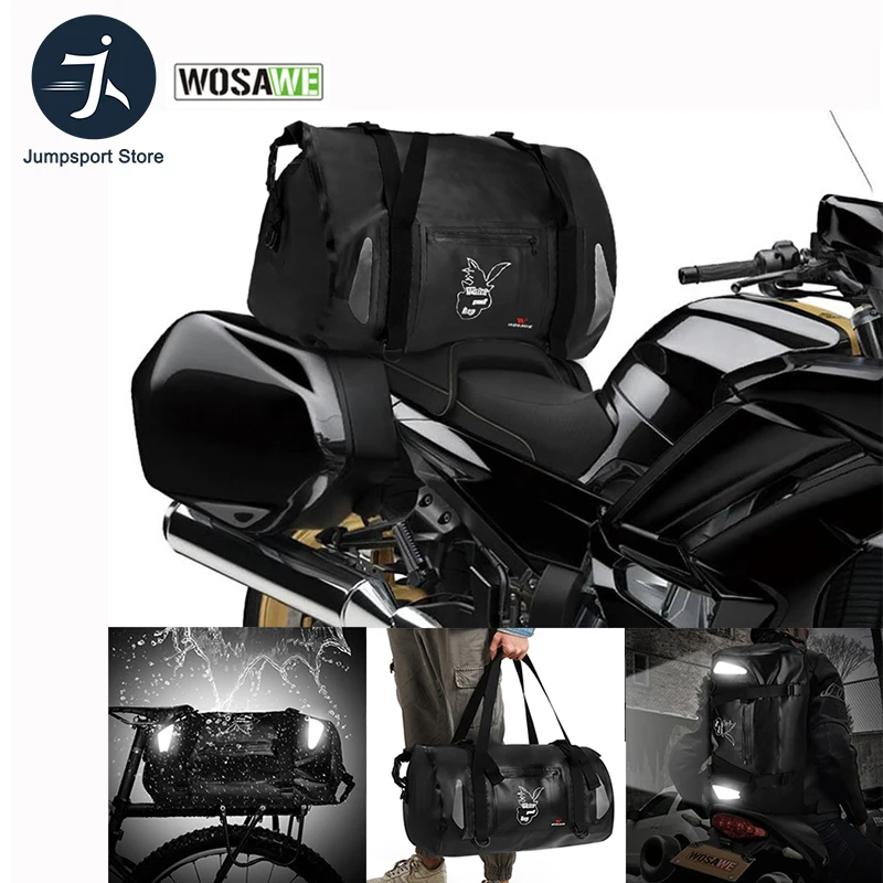 

WOSAWE 20-35L Bike Bag PU Leather Gym Fitness Workout Handbag Camping Motorcycle Tail Seat Bag Backpack Bicycle Tool Accessories