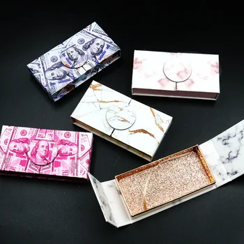

20/pack wholesale custom eyelash packaging box with logo name label lash boxes packaging faux mink lashes strips empty case bulk