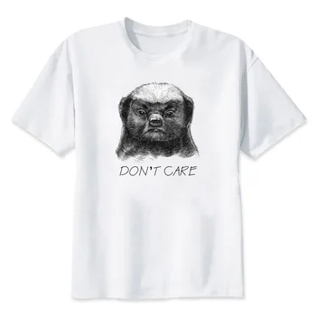

ZHIJING Hot Selling Short Sleeve T-shirt Flat Brother Don't Care Honey Badger Printing Short-sleeved T-shirt