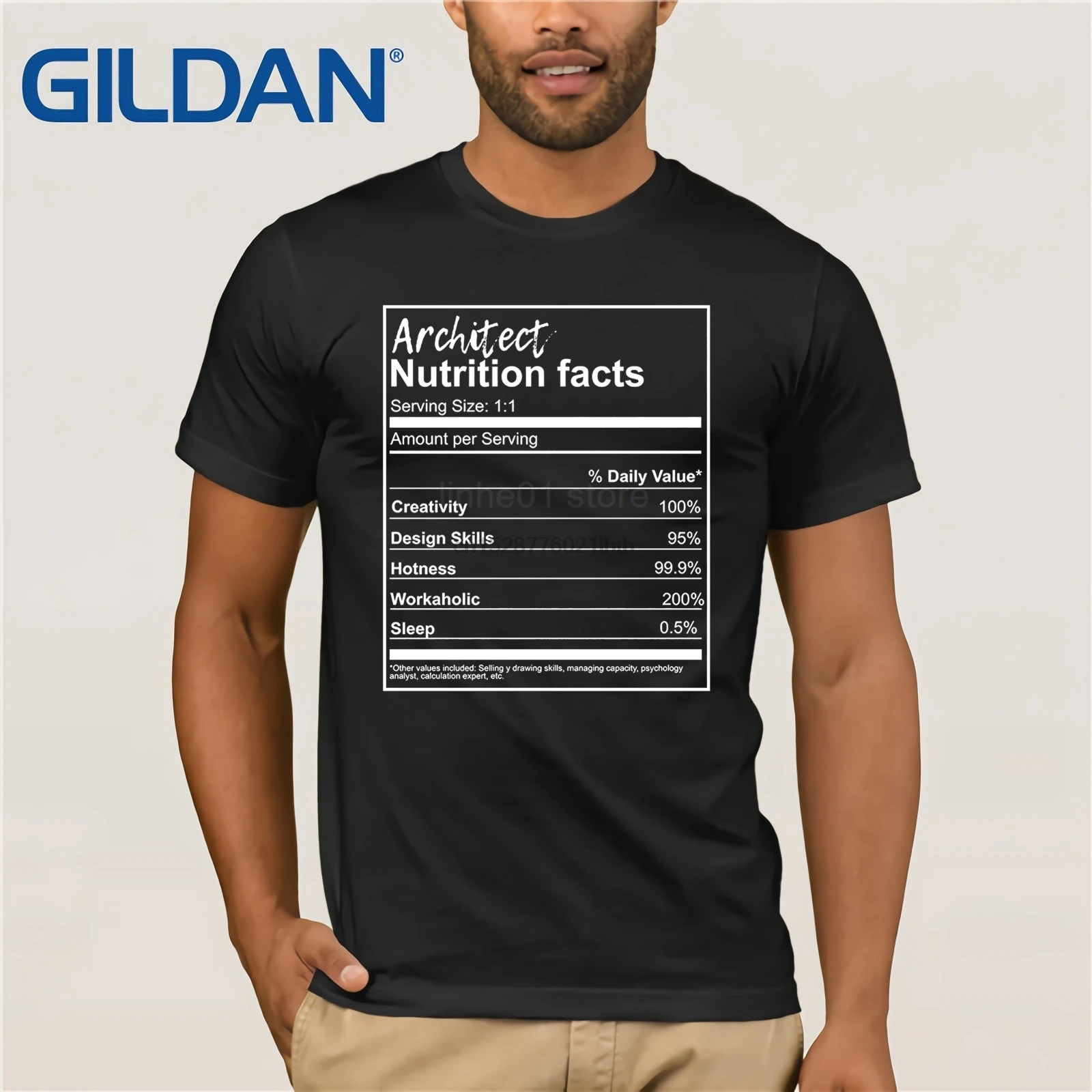 Красивая и забавная футболка с надписью Architect nutrition facts |