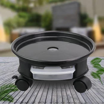 

30cm Round Flower Pot Trays Removable Universal Bottom Wheel Foundation Plant Flower Pot Base with Storage Drawer for Home (Blac