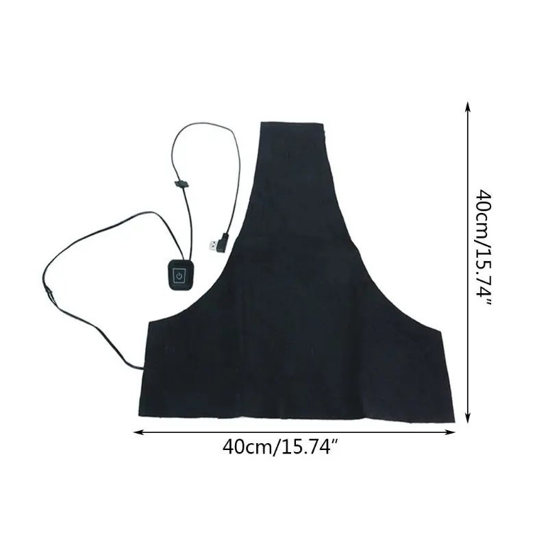 Washable Electric Heating Vest Pad Winter Warm Heated Alloy Fiber USB Back Pad