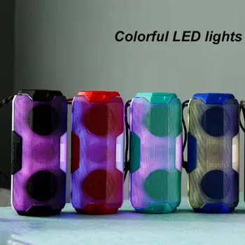 

Portable Wireless Bluetooth Outdoor Dual Speakers Music Player with LED Light