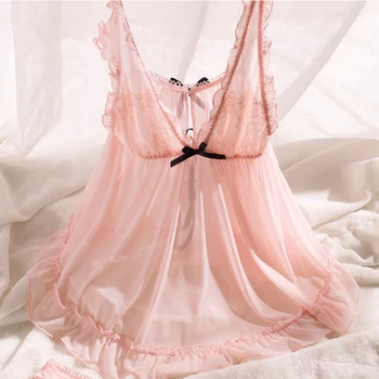 

Sexy Lingerie Transparent Intimate Sleepwear Deep V Lenceria Babydolls Ropa Interior Mujer Sexy Erotica Sexy Costumes JF025