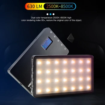 

VILTROX Weeylife RB08P RGB LED Camera Video Light Bi-Color Dimmable 2500K-8500K LED Panel Light Lamp Phone SLR Camera Videolight