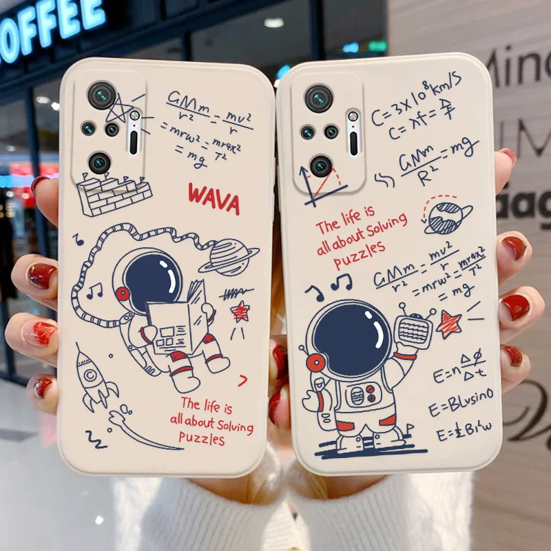 Poco X3 Pro Case Astronaut Soft Case For Xiaomi Redmi Note 10 9 Pro 8 Case Note9 Pro 11 9S 10S Little X3 9 T 9C NFC 9T 9A Cover