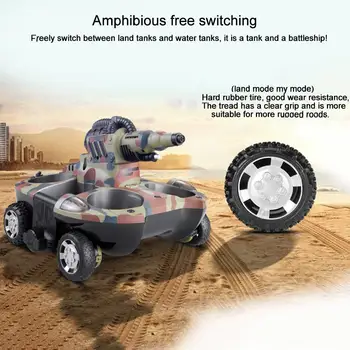

2.4GHz Wireless Remote Control Tank Amphibious Remote Control Tank Ship Charging Water Spraying Remote Control Toy