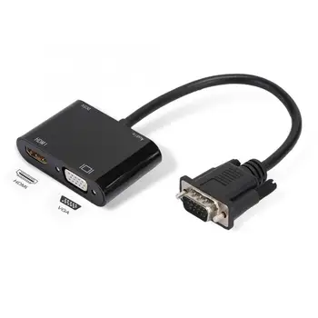 

AA VGA to HDMI VGA HD Video Converter Cable Plug-and-Play Adapter for Computer Projector Internal Computer Cables