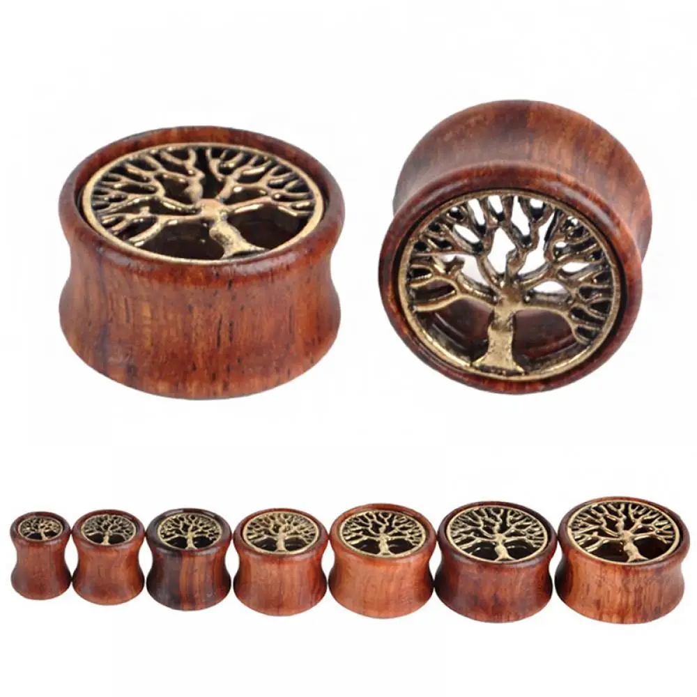 2pcs Wood Flesh Ear Plugs Tunnels Ear Piercings Earlets Saddle Woodern Earring Expander Gauge Double Flare Body Jewelry Piercing piercing jewelry,body piercing earrings,ear piercing jewelry,body piercing jewelry,body jewelry