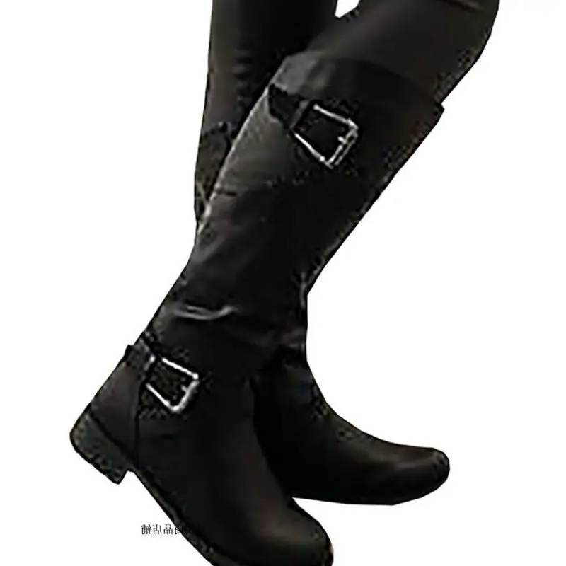 

2018 Winter Women Long Boots Big Size 43 Flat luo ma xue