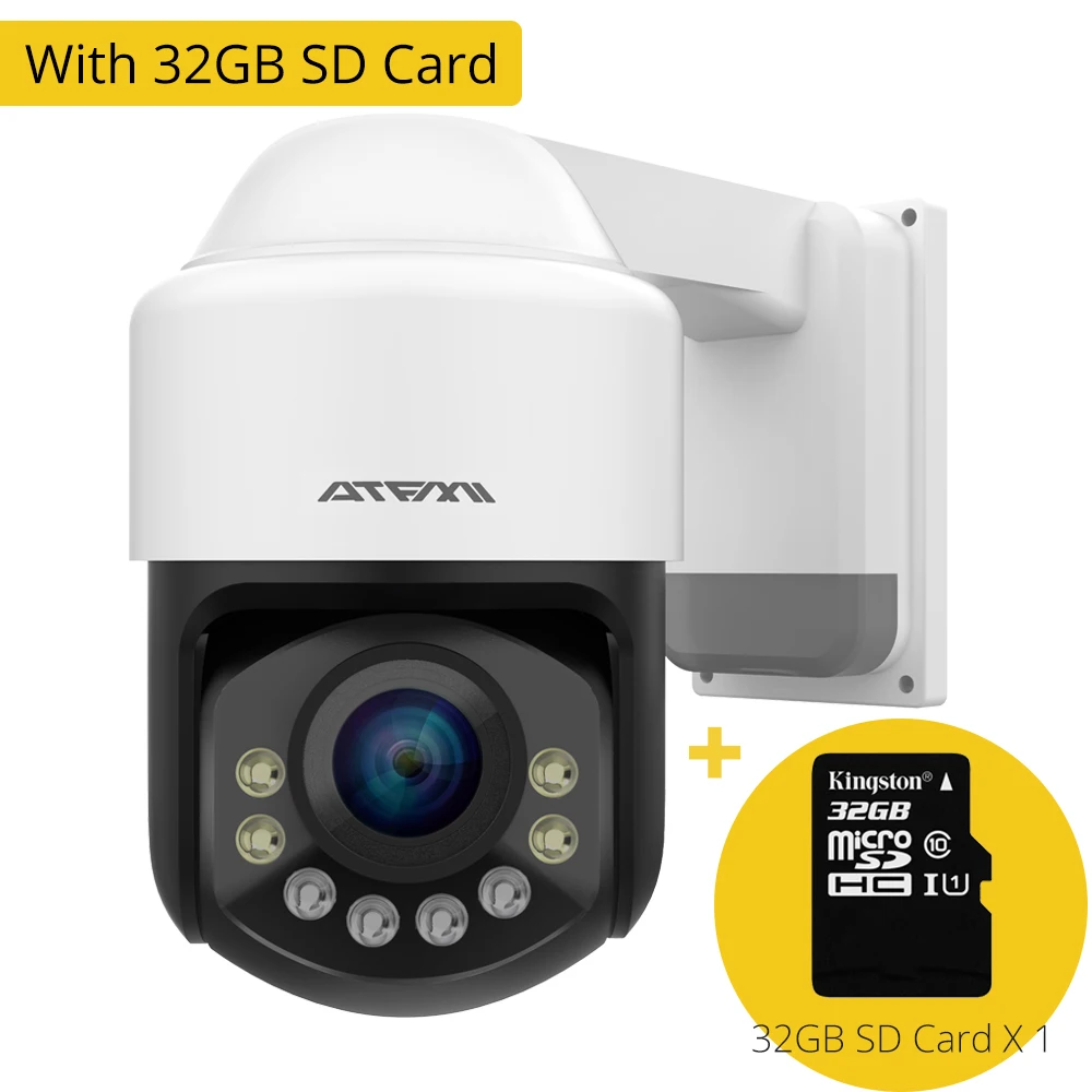 With 32GB SD Card Наружный Wifi роутер для Камера безопасности ip камера HD 4MP cctv Mini 3 дюймов PTZ Скорость купол Камера s Беспроводной 5X зум двухстороннее аудио Onvif iCsee - Цвет: With 32GB SD Card