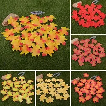 Вечерние, декоративные, 50 шт., искусственные кленовые листья, красивые цветы, Шелковый цветок, лист, Шелковый лист