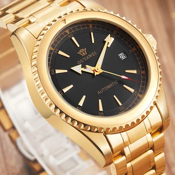 

Men's Wrist Watch Luxury Automatic Mechanical Watches Date Skeleton Steel Leather Fashion Male Clock Self-winding Reloj Hombre