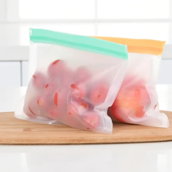 

10Pcs Food Grade PEVA Food Bag Reusable Silicone Food Bag Ziplock Bag Leakproof For Freezer Preservation Multiple Purposes
