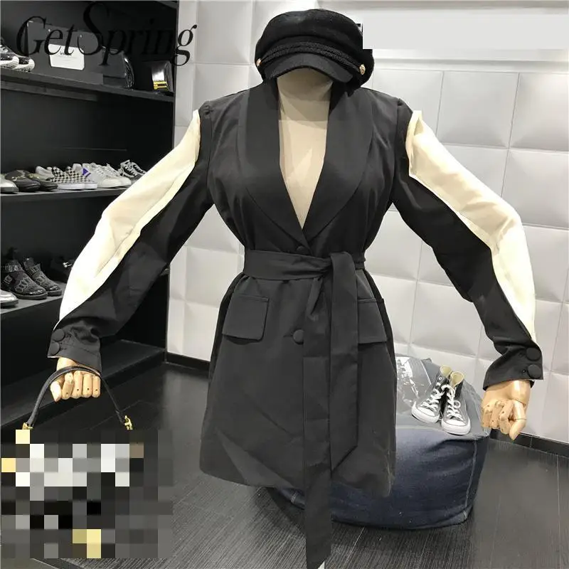 Женский блейзер с длинным рукавом GetSpring приталенный однобортный Блейзер на