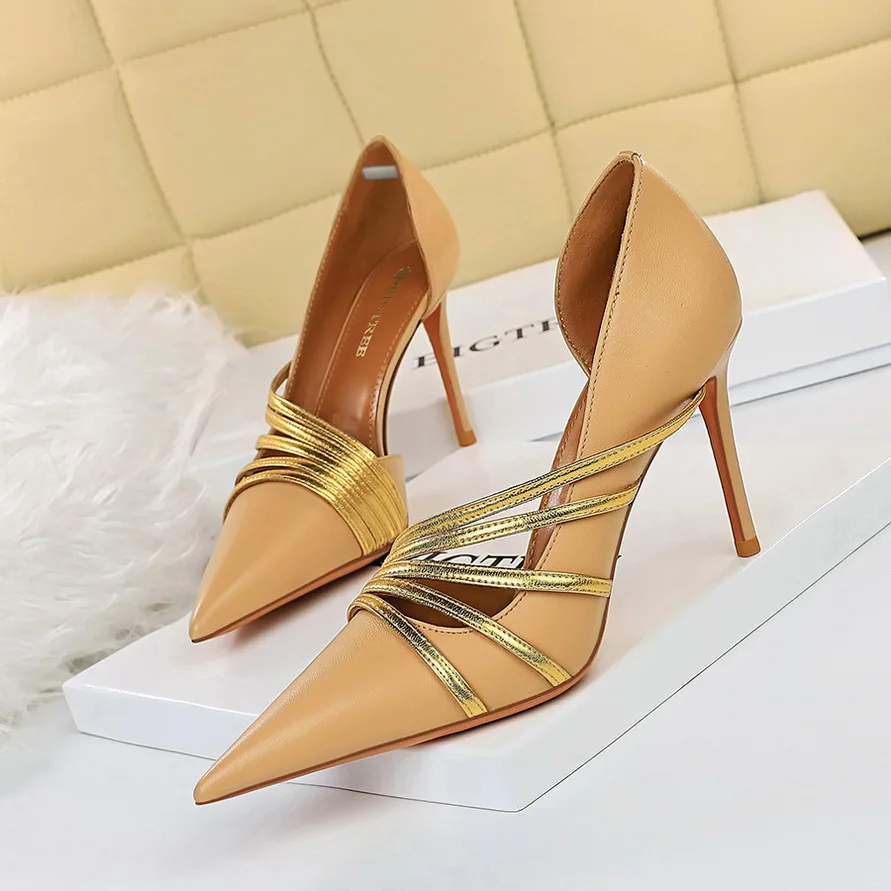 

BIGTREE Women Shoe Sexy Nightclub Hollow Out High Heels Women's Autumn Pointed Stiletto Elegant Pumps Single Shoes plus size 43