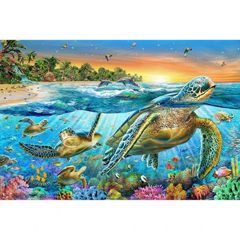 

Full DIY 5D Diamond Painting Sea Turtle Cross Stitch Diamond Embroidery Patterns rhinestones Diamond Turtle