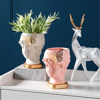 

Ancient Greek Goddess Sculpture Ceramic Vase Creative Portrait Art Statue TV Cabinet Entrance Wine Cabinet Home Decor A1640