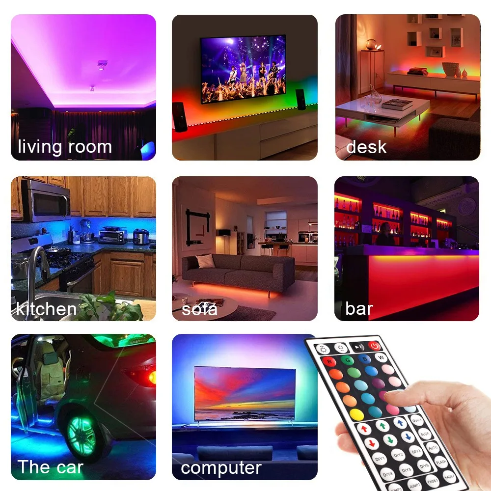 Светодиодная лента RGB Водонепроницаемая SMD 5050 5 м 10 15 12 В постоянного тока гибкая