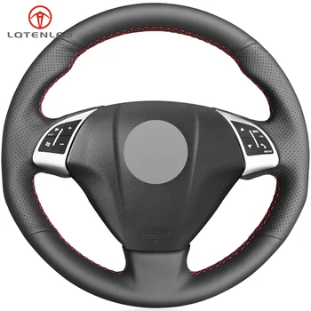 

LQTENLEO Black Genuine Leather Car Steering Wheel Cover For Fiat Linea Qubo Doblo 2007-2019 Opel Combo Vauxhall Combo 2012-2017
