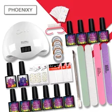 Набор гель-лаков для ногтей с 48 Вт Светодиодный светильник инструменты для ногтей все для маникюра для мастера ногтевого сервиса аксессуары для ухода за ногтями Amp лак