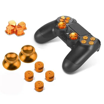 

Metal Bullet Buttons ABXY Buttons + Thumbsticks Thumb Grip and Chrome D-pad for Sony PS4 DualShock 4 Controller Mod Kit