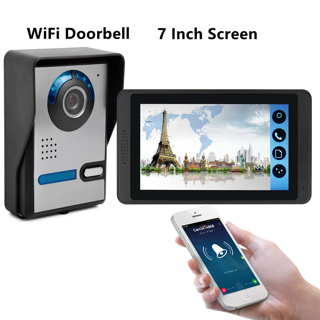 7 inch WiFi Video Intercom For Home Security Door Remote Unlock Camera Doorphone Touch Screen Wireless HD Screen Indoor Monitor video intercom system with door release