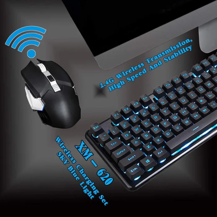 Клавиатура с мышью набор перезаряжаемая подсветка Механическая игровая клавиатура набор OUJ99