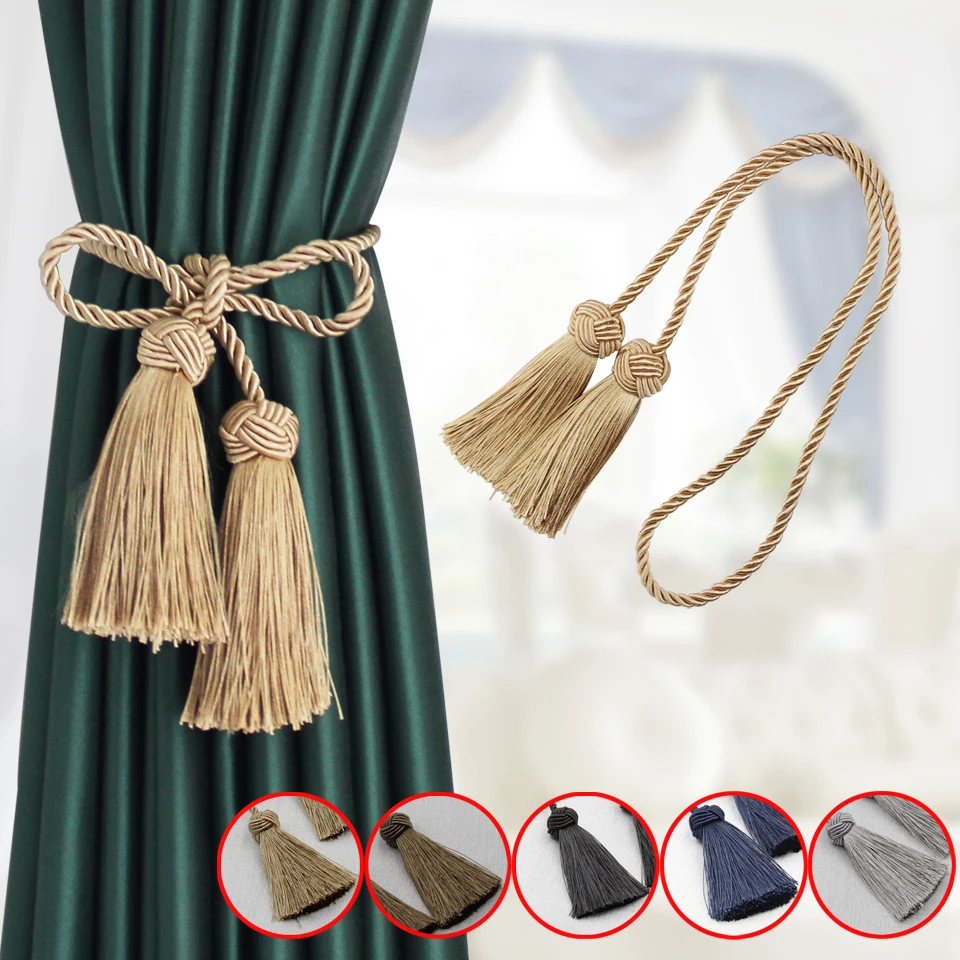 1Pc Tassel Curtain Straps Room Accessories Polyester Gold Tassel Home