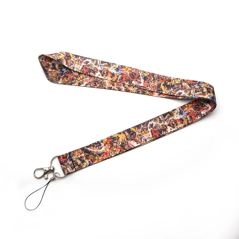 CA251 20 шт./лот Jackson Pollock Art Lanyards Id бейдж держатель ID карты пропуск мобильный телефон USB бейдж держатель ключевой ремень