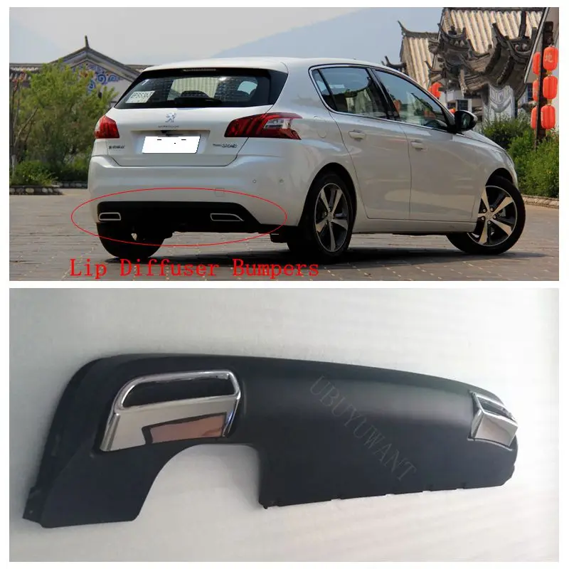 Задний спойлер на бампер для Peugeot 308 2014 2015 диффузор губа задний