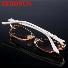 Zerosun очки без оправы, оправа для женщин, алмазная обрезка, очки для женщин, очки, оттенок, градиентный MR-8, линзы для выпускника