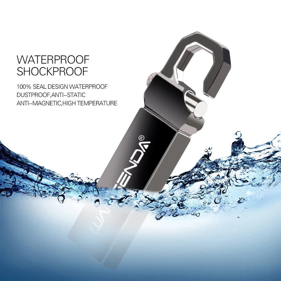 Флешка Wansenda из нержавеющей стали флеш накопитель 128 Гб 64 ГБ 32 16 8 4 USB 2 0 карта памяти