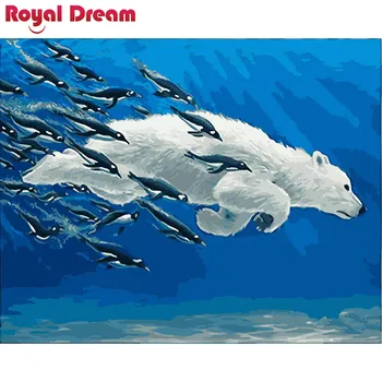 

Underwater Polar Bear DIY Painting By Numbers Acrylic Paint By Numbers HandPainted Oil Painting On Canvas For Home Décor