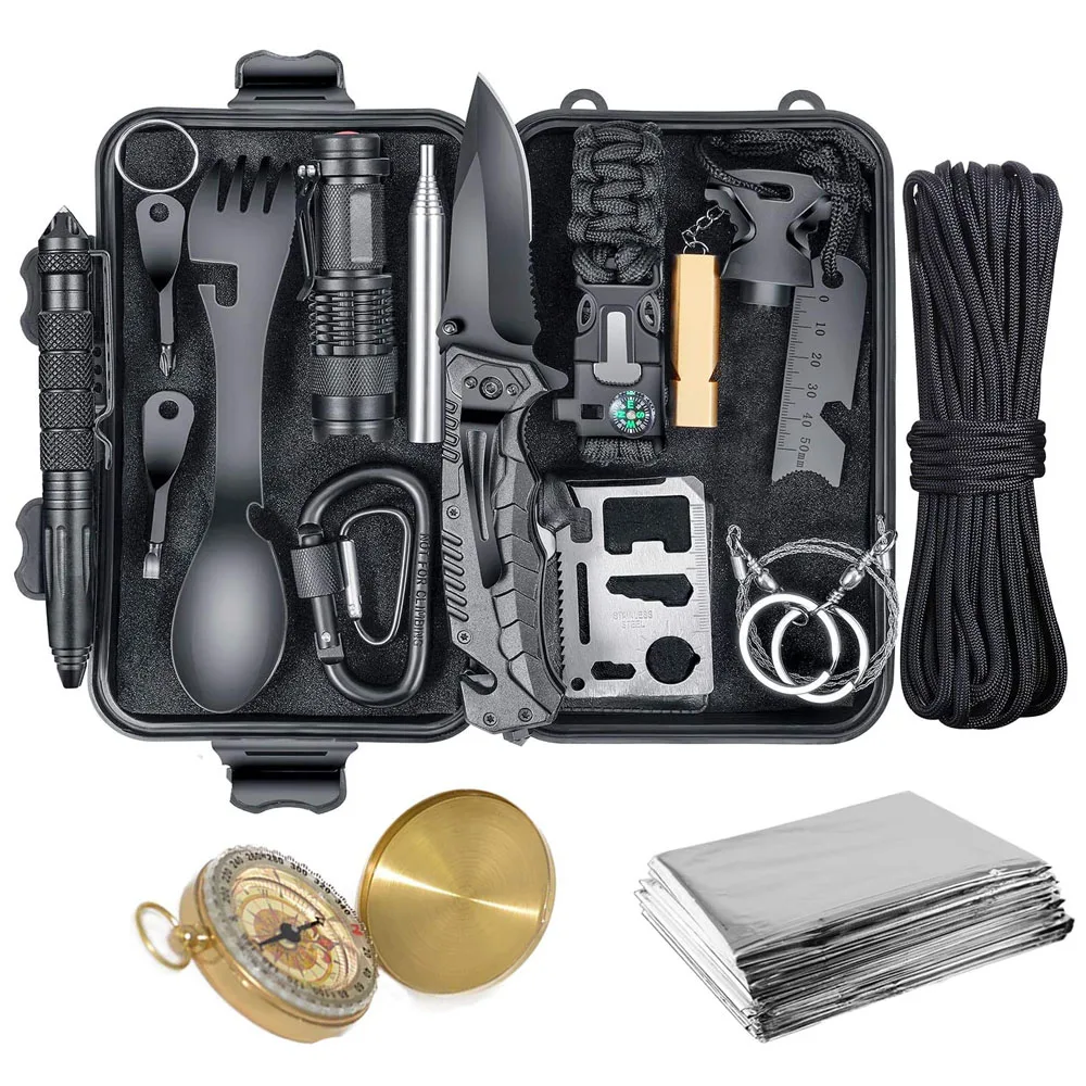 Gifts for Men Survival Gear Emergency Survival Kits First Aid Kit Tactical Gear for Hunting Hiking Camping Gear