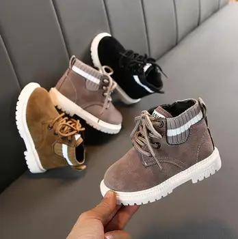 

Child Casual Boots New Autumn Winter Martin Boots Boys Shoes Fashion Leather Soft Antislip Girls Snow Boot Sport Running Shoes