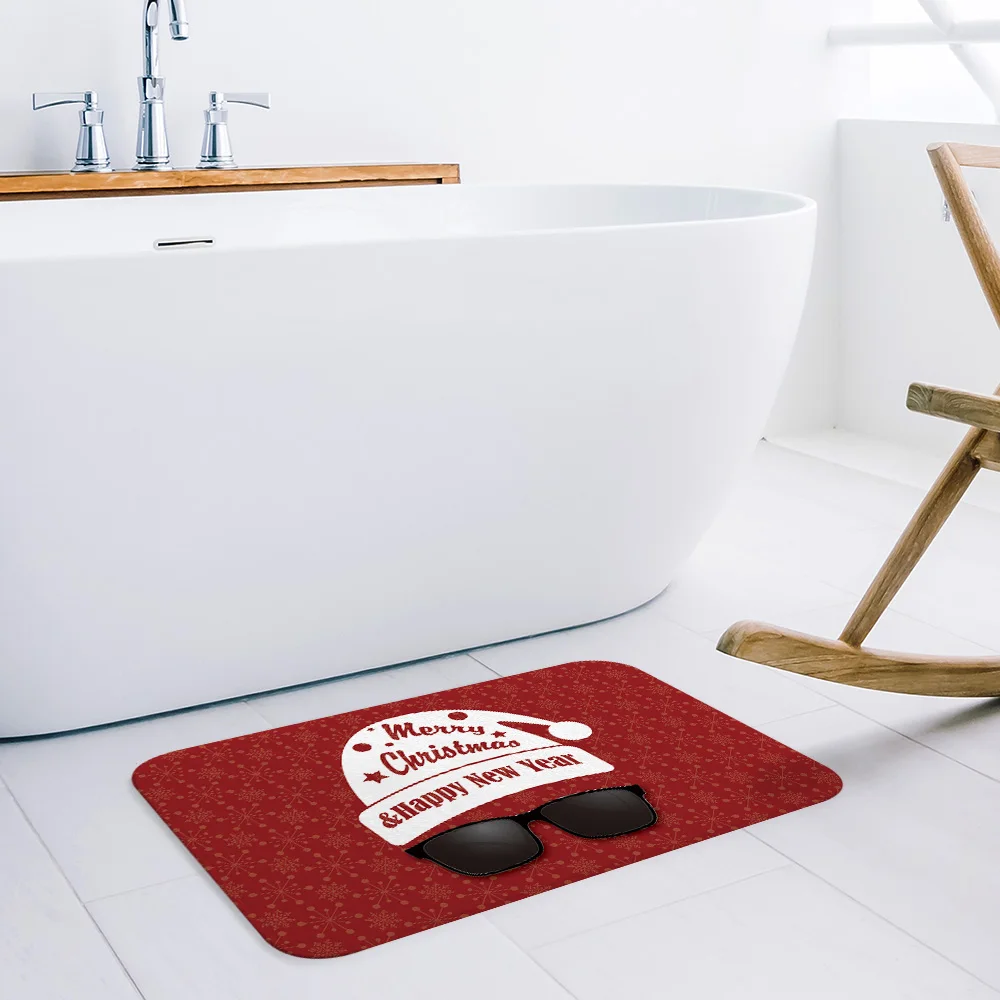 Рождественская тема Санта Клаус белая борода Коврик противоскользящий дверной коврик Домашний Декоративный Придверный коврик для входной двери Противоскользящий пол